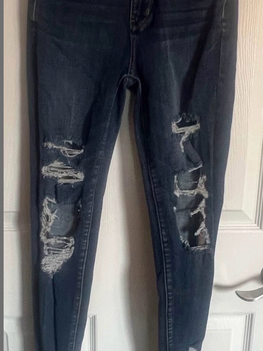 American Eagle Outfitters Dark Blue Ripped Skinny Jeans